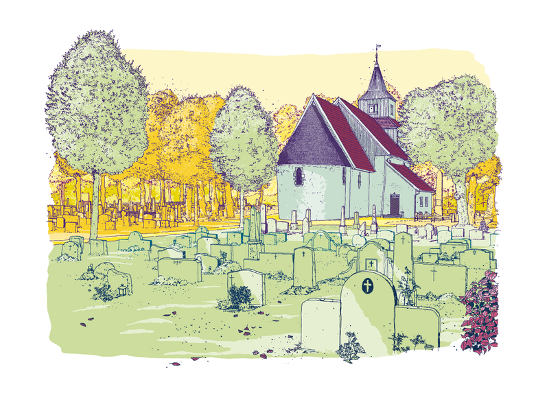 "Fjære kirke" 43x31,5