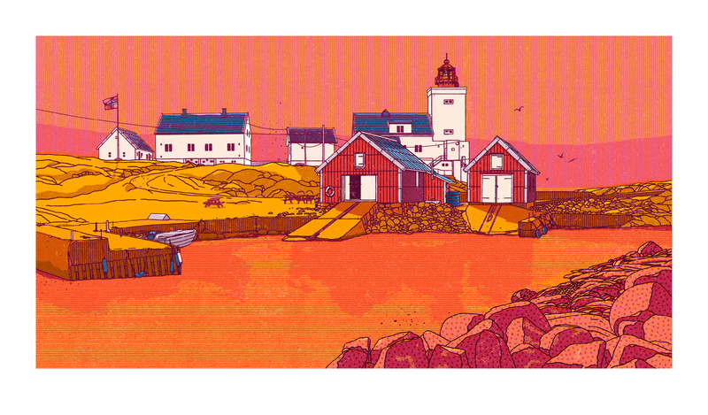 "Homborsund fyr III" 75x44