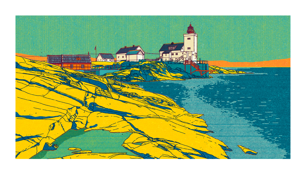 "Homborsund fyr" 75x44