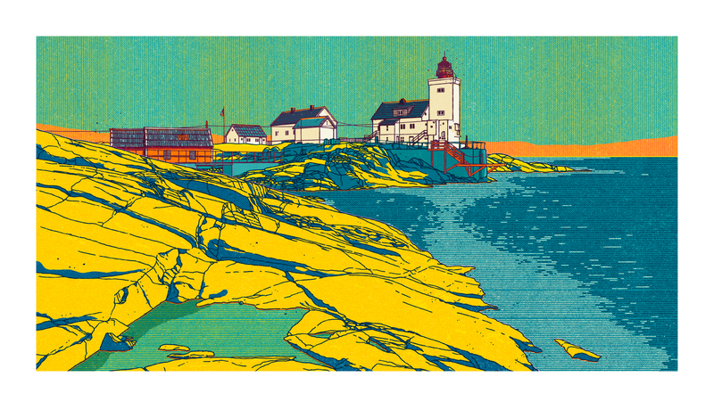 "Homborsund fyr" 75x44