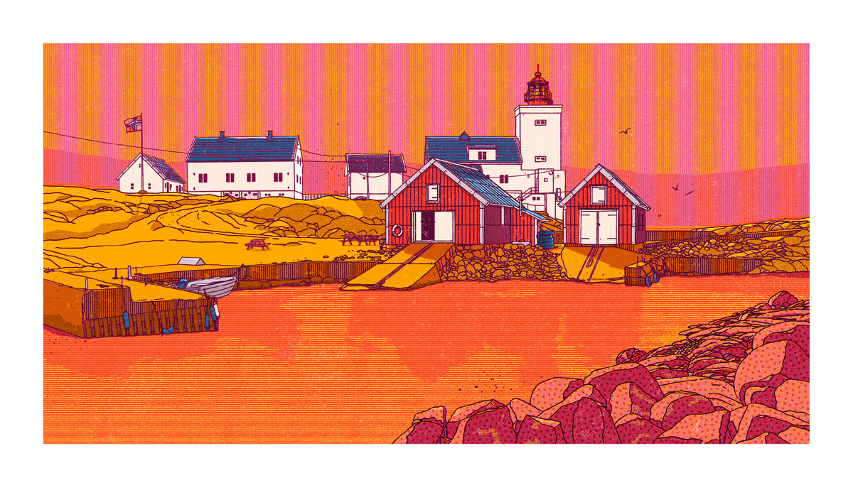 "Homborsund fyr III" 75x44